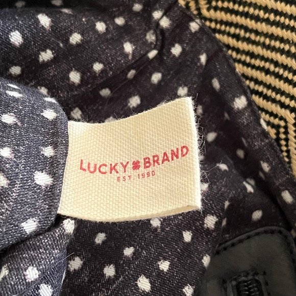 Lucky Brand black & tan large crossbody tote handbag - Picture 9 of 10